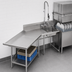 Thumbnail image #3 for Left-Hand L-Shaped Dish Landing Soil Dishtable with Pre-Rinse Sink, 143-Inch, 16 Gauge 304 Stainless Steel