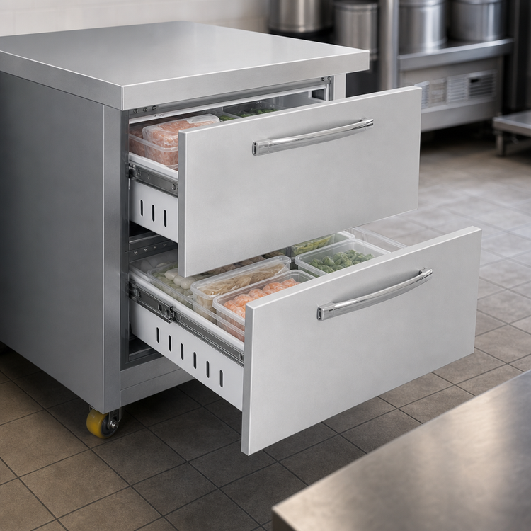 Product image #3 for Continental Refrigerator 27-Inch One-Section Undercounter Freezer with 2 Drawers, 7.4 Cu. Ft., R-290, 1/4 HP