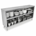 Thumbnail image #3 for John Boos 4DCO6-18132 Open Front Stainless Steel Dish Cabinet with Mid-Shelf, 132"W x 18"D x 35"H