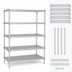 Thumbnail image #4 for Adjustable Tubular Aluminum Shelving Kit with 5 Shelves, 60 x 24 x 72 Inches