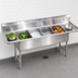 Thumbnail image #3 for 100-Inch Four-Compartment Stainless Steel Sink with Dual Drainboards