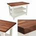 Thumbnail image #4 for John Boos Blended American Black Walnut Edge Grain Wood Top Work Table with Painted Base, 2 Slatted Undershelves and Tapered Legs