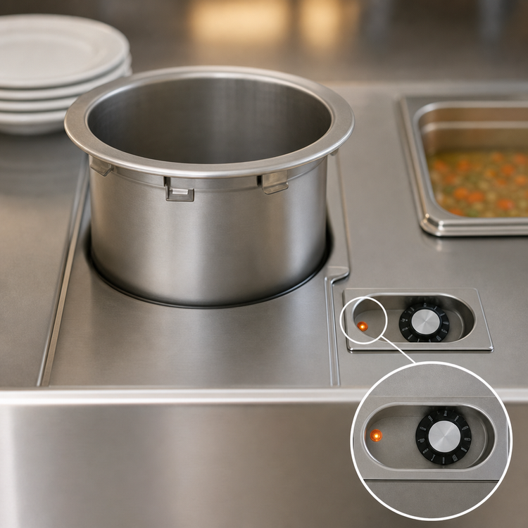 Product image #3 for Eagle Group 11-Quart Drop-In Round Electric Food Warmer with Drain, Thermostatic, 120V
