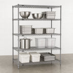 Thumbnail image #3 for Metro Super Erecta SE-244863K4-S-4 Stationary Starter Wire Shelving Unit, 48" W x 24" D x 63" H, 4 Shelves, Gray Epoxy-Coated