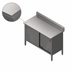 Thumbnail image #3 for John Boos 36-Inch x 30-Inch Stainless Steel Enclosed Base Work Table with Sliding Doors and 5-Inch Backsplash