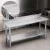 Thumbnail image #3 for Duke 72-Inch x 24-Inch 14-Gauge 300 Series Stainless Steel Work Table with 5-Inch Riser and Galvanized Undershelf