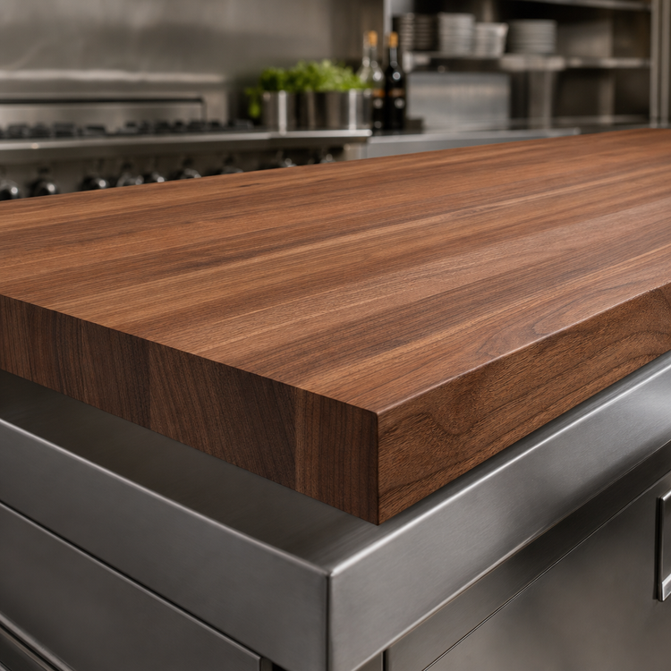 Product image #3 for Boos Block 96-Inch x 25-Inch Full-Length Edge-Grain American Black Walnut Kitchen Countertop with Varnique Finish
