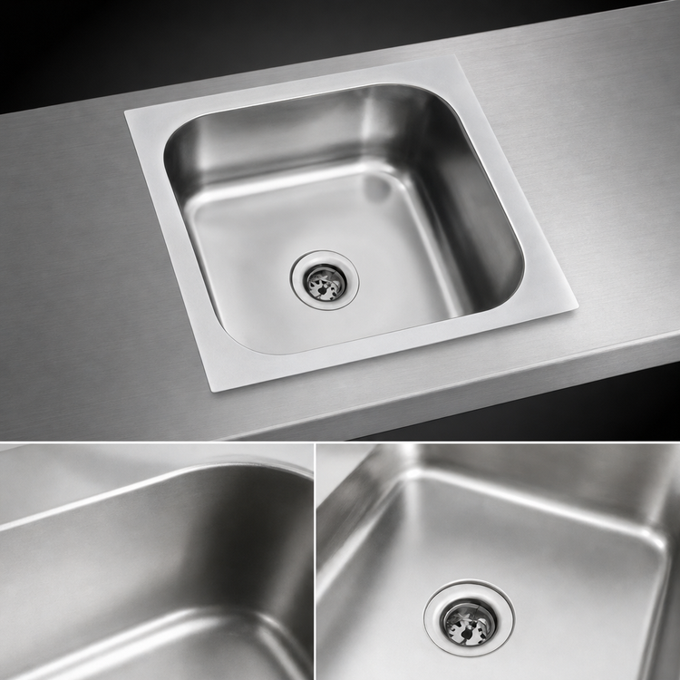 Product image #3 for Eagle Group Seamless Weld-In One-Compartment Sink, 10 x 14 x 5 Inch Bowl, 304 Stainless Steel