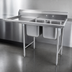Thumbnail image #3 for Eagle Group 414 Series Freestanding Two-Compartment Sink with Left Drainboard, 60-3/4