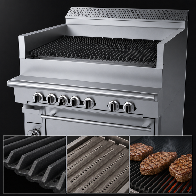 Product image #3 for Garland Cuisine 36-Inch Natural Gas Charbroiler Range with Convection Oven and Underfired Broiler