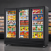 Thumbnail image #3 for Everest Refrigeration Three-Section Reach-In Glass Door Merchandiser Freezer, 69 Cu. Ft., 74-3/4 Inch Wide, Bottom-Mounted Self-Contained