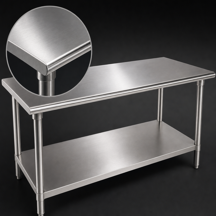 Product image #3 for Advance Tabco 60" x 30" Stainless Steel Flat Top Work Table with Adjustable Undershelf