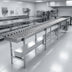 Thumbnail image #2 for Dinex DXIESSW18 18-Foot Stainless Steel Tray Make-Up Conveyor with 2-Inch Nylon Skate Wheels