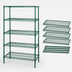 Thumbnail image #3 for Quantum 72 Inch x 12 Inch x 74 Inch Wire Shelving Starter Kit, 5 Shelves, Green Epoxy Antimicrobial Finish