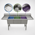 Thumbnail image #3 for Advance Tabco 3-Compartment Fabricated Sink with Left & Right Drainboards, 20 x 28 x 14-Inch Bowls, 304 Stainless Steel