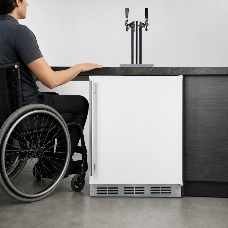 Product image #4 for Summit Commercial 24-Inch Wide ADA-Compliant White Twin Tap Wine Kegerator