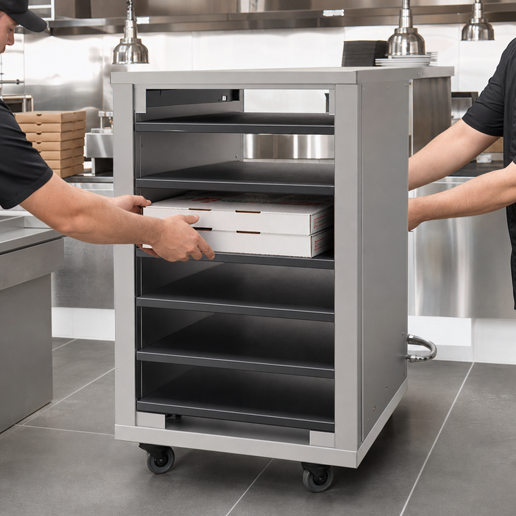 Product image #3 for Carter-Hoffmann DF1818-5 Heated Doorless Pass-Through Half-Height Pizza Box Holding Cabinet, 5-Shelf