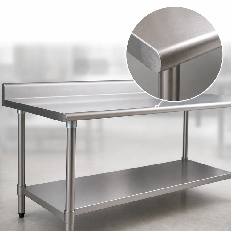 Product image #3 for BlendPort® Budget Series 30" W x 24" D 430 Stainless Steel Work Table with 4-1/2" Backsplash and Adjustable Undershelf