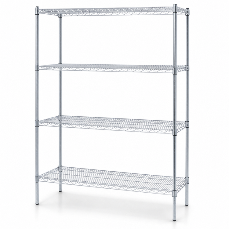 Product image #3 for EAGLEbrite 4-Tier Starter Wire Shelving Unit, 72W x 24D x 74H, Zinc Finish