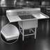 Thumbnail image #3 for Eagle Group Spec-Master FN Series Freestanding One-Compartment Commercial Sink with Dual Drainboards, 56 x 27 Inches