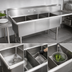 Thumbnail image #3 for John Boos B Series 3-Compartment Stainless Steel Sink with Right Drainboard, 76-3/16 in. W x 23-1/2 in. D x 44 in. H
