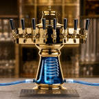 Thumbnail image #3 for Micro Matic USA Vienna CT500E-8KR Countertop Single-Column Glycol-Cooled Ceramic Draft Beer Tower with 8 Stainless Steel Faucets