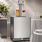Thumbnail image #3 for Perlick Corporation HC24RS4S-I0-SLFLT Mobile Beer & Wine Dispenser, Stainless Steel, 2 Faucets, 1 Quarter Barrel or 2 Sixth Barrels