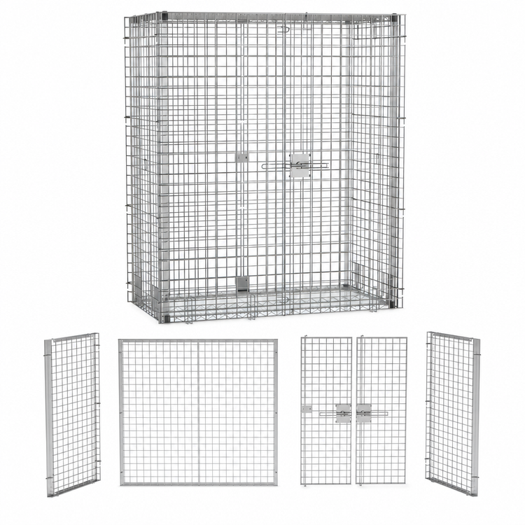 Product image #4 for Olympic 48"W x 24"D Chrome Security Enclosure Kit with Side-Hinged Doors