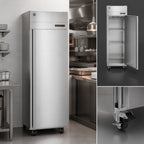 Thumbnail image #3 for Hoshizaki HC1A-FS Upright Reach-In Heated Holding Cabinet, 1 Section, Full Stainless Steel Solid Doors, 3-Shelf Capacity, Digital Control