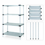 Thumbnail image #3 for Quantum WR54-2130SG 4-Shelf Solid Shelving Starter Unit, Stationary, Galvanized Steel Shelves, 30"W x 21"D x 54"H