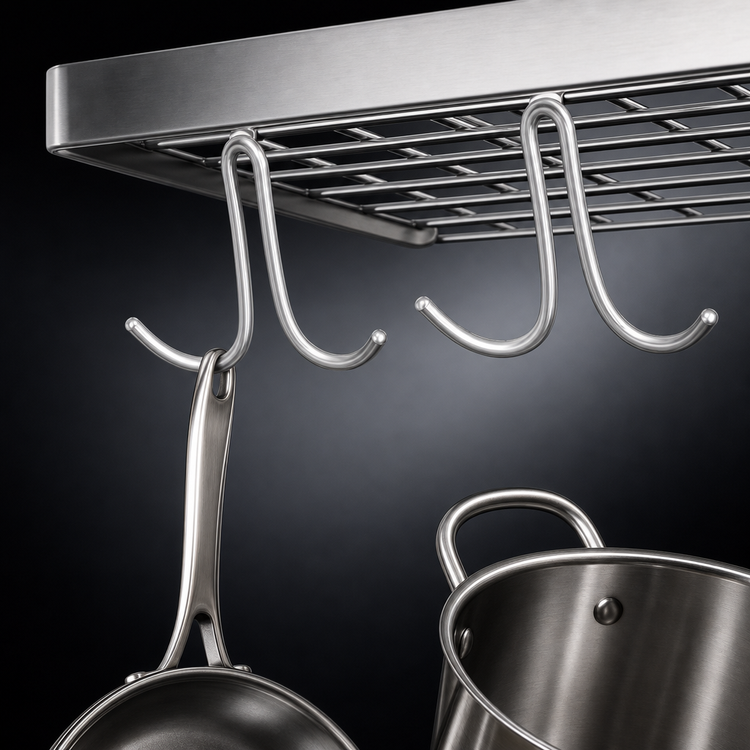 Product image #3 for Commercial Double Prong 304 Stainless Steel Pot Rack Hook