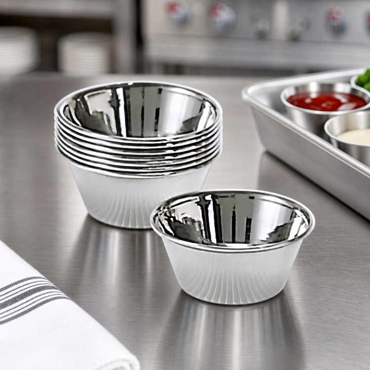 Product image #3 for Admiral Craft Stainless Steel Tapered Nestable Sauce Cup, 1-1/2 oz., 12-Pack