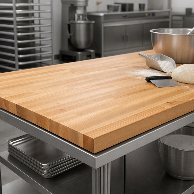 Product image #3 for John Boos Edge Grain Northern Hard Rock Maple Wood Work Table Top, 156 x 36 x 2-1/4 Inch