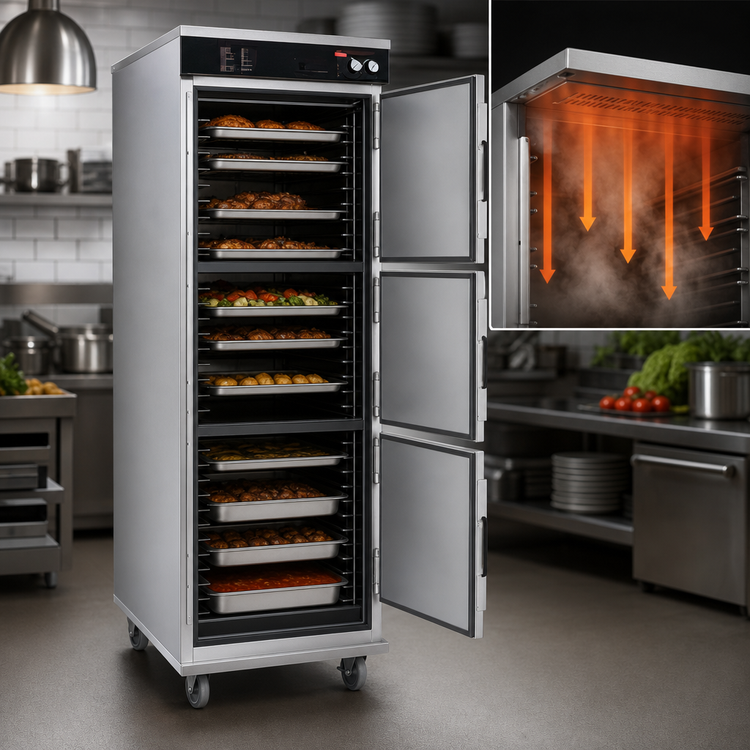 Product image #3 for Hatco Flav-R-Savor Tall Humidified Pass-Through Holding Cabinet with 4 Dutch Doors and 17-Pair Slides