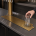 Thumbnail image #3 for 52-Inch Surface Mount Drip Tray Trough with Integral Glass Rinser, PVD Brass Screen, and Metropolis H Draft Tower Cutout