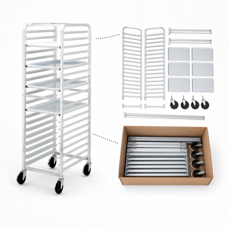 Product image #3 for Channel Manufacturing HDKD20 Heavy-Duty Knock-Down Aluminum End-Load Bun Pan Rack