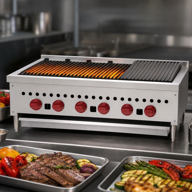 Product image #3 for Wolf 36-1/8-Inch Countertop Radiant Charbroiler with 6 Burners