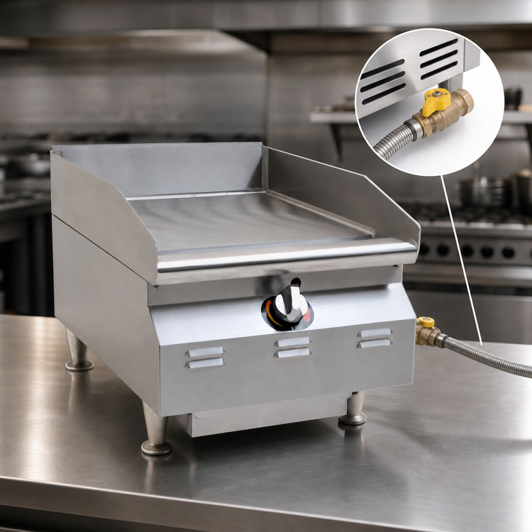 Product image #3 for RedHots Chef's Line 15-Inch Countertop Natural Gas Griddle with 3/4-Inch Smooth Steel Plate