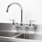 Thumbnail image #3 for Krowne Silver Series 12-801L Commercial Splash-Mounted Faucet, 6-Inch Gooseneck Spout, 8-Inch Centers, Low Lead Case of 12