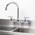 Thumbnail image #3 for Krowne Silver Series Splash-Mounted Commercial Faucet with 6-Inch Gooseneck Spout, 8-Inch Centers