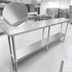 Thumbnail image #3 for Sapphire 84-Inch Stainless Steel Flat Top Worktable with Undershelf