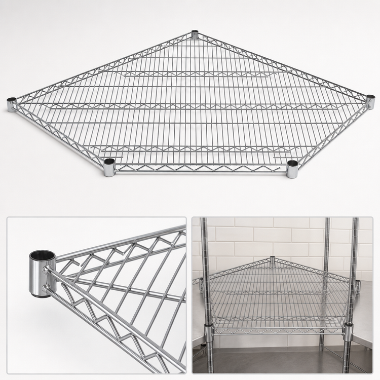 Product image #3 for Quantum 42 x 24 Inch 5-Sided Chrome-Plated Wire Shelf for 24-Inch Deep Adjacent Units