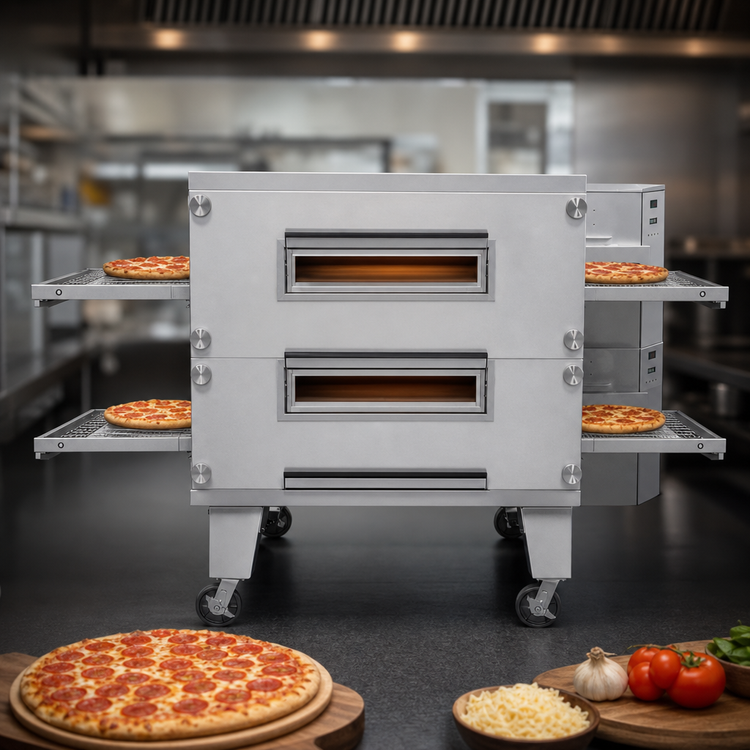 Product image #3 for Lincoln Impinger 3200 Series 3240-3V Triple Deck Electric FastBake Conveyor Pizza Oven Package