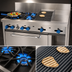 Thumbnail image #3 for Comstock-Castle 48-Inch Stainless Steel Commercial Gas Range with 2 Open Burners, 12-Inch Griddle, 24-Inch Char-Broiler and Oven