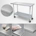 Thumbnail image #3 for Advance Tabco Special Value 48-Inch x 30-Inch Flat Top Mobile Work Table with 430 Stainless Steel Top, Adjustable Undershelf and Casters