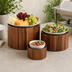 Thumbnail image #4 for American Metalcraft Round Acacia Wood Buffet Risers, Set of 3