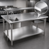 Thumbnail image #3 for Advance Tabco 144-Inch x 48-Inch 14-Gauge 304 Stainless Steel Flat Top Work Table with Adjustable Undershelf