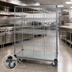 Thumbnail image #3 for Quantum 48 x 24 x 80 Inch 5-Shelf Wire Enclosed Mobile Cart, Chrome Plated Finish, 1200 lb. Capacity