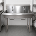 Thumbnail image #3 for BK Resources Two-Station Freestanding Hand Wash Sink with Knee Valve Bracket, 48 Inch Stainless Steel