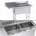 Thumbnail image #3 for Advance Tabco Two-Compartment Fabricated Sink with 18-Inch Left Drainboard, 24 x 24 x 14-Inch Bowls, 16-Gauge 304 Stainless Steel